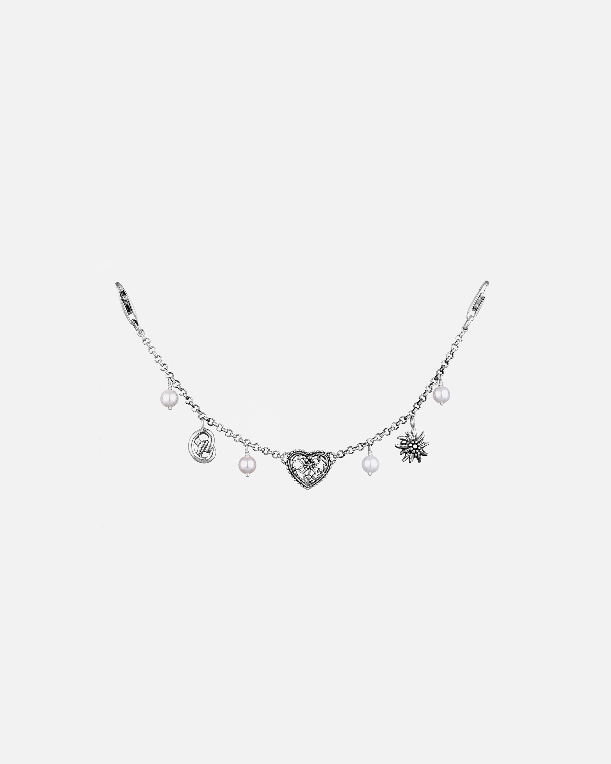 Elli Femmes Charivari Dirndl chaîne Brezel cœur en argent sterling 925