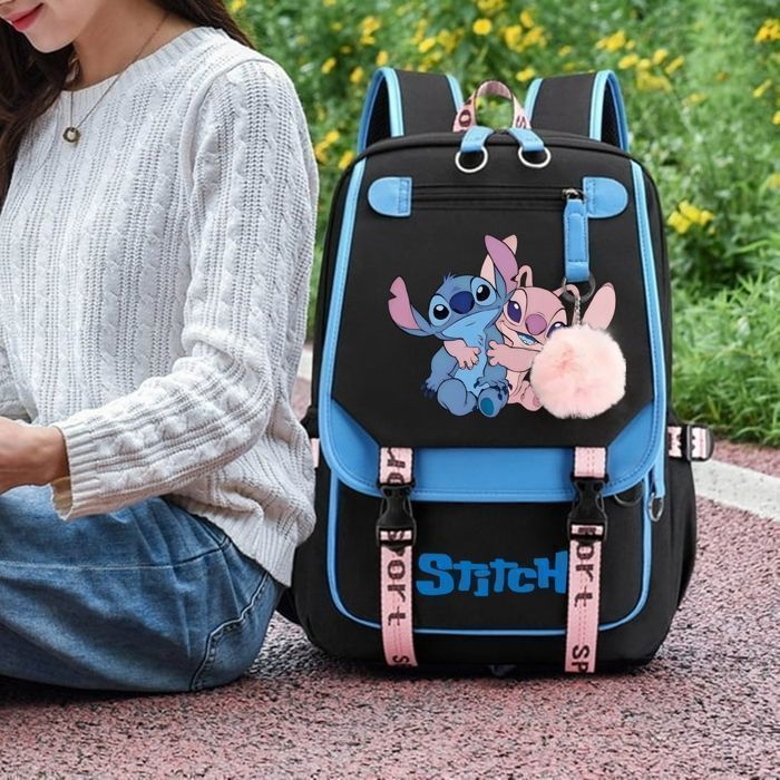 Mochila KENLUMO Stitch para niños - Set de 3 piezas (mochila, bandolera y estuche) - Mochila escolar