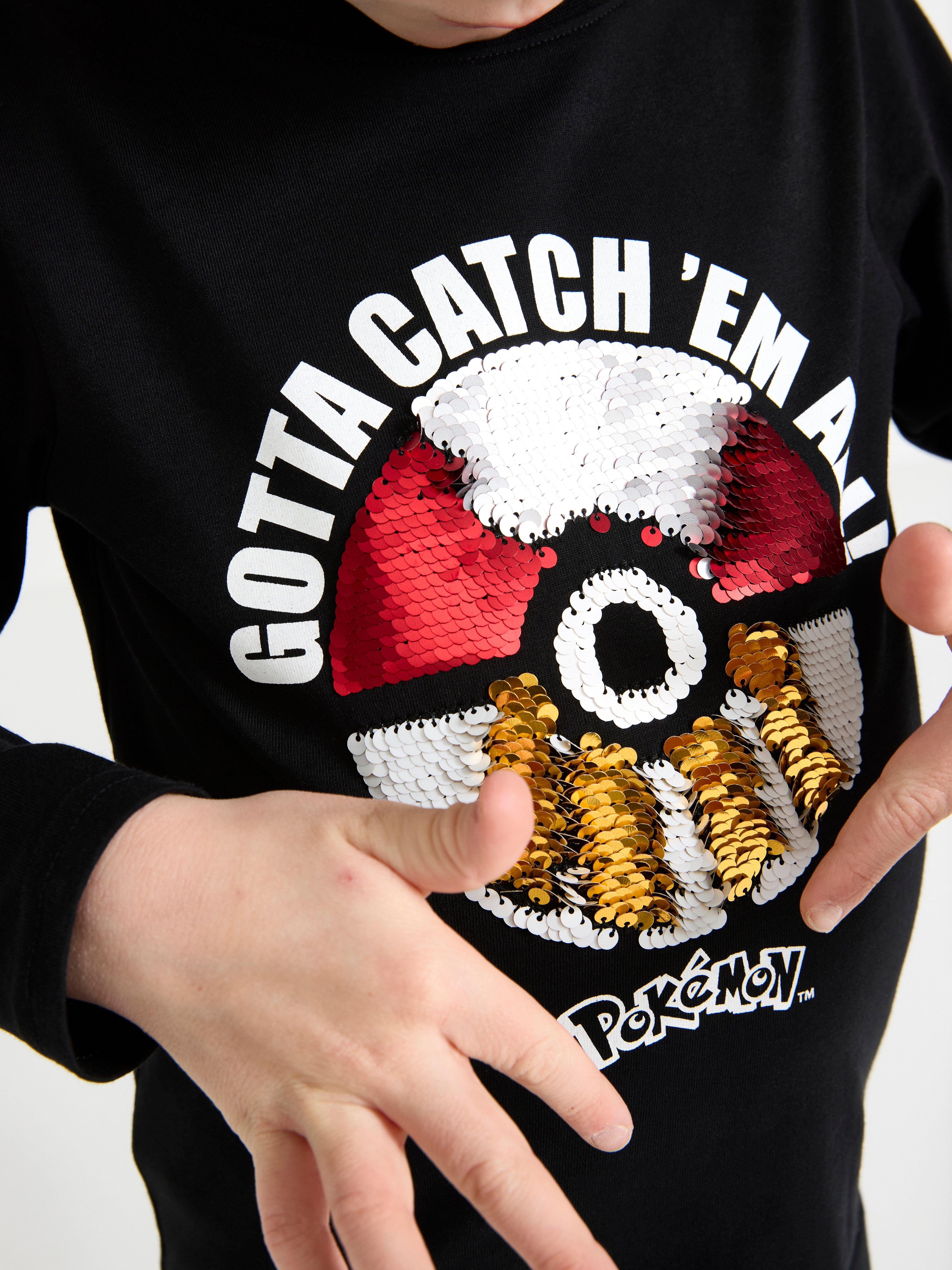 Camiseta de manga larga Pokémon negra