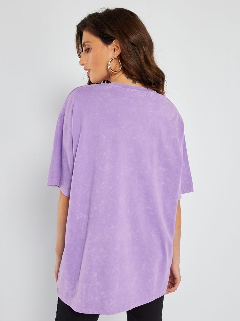 Oversized katoenen T-shirt - BLAUW