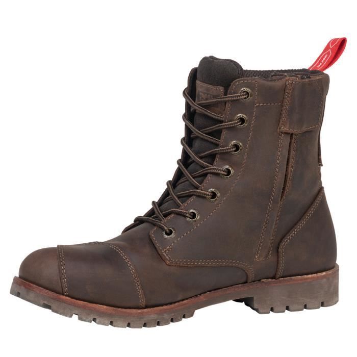 Bottes moto IXS classic oiled leather - marron brun - 48