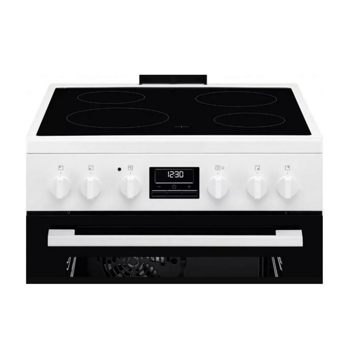 Placa vitrocerámica Electrolux de 58 litros y 4 quemadores, color blanco - LKR664177W