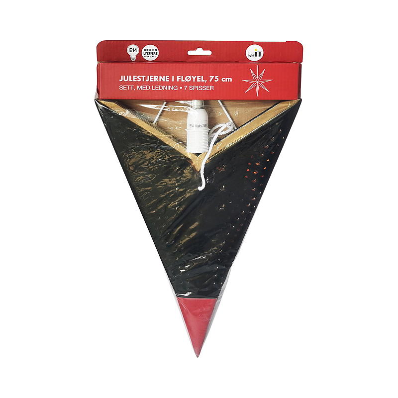 Ljus IT-julstjärna 75 cm i sammet