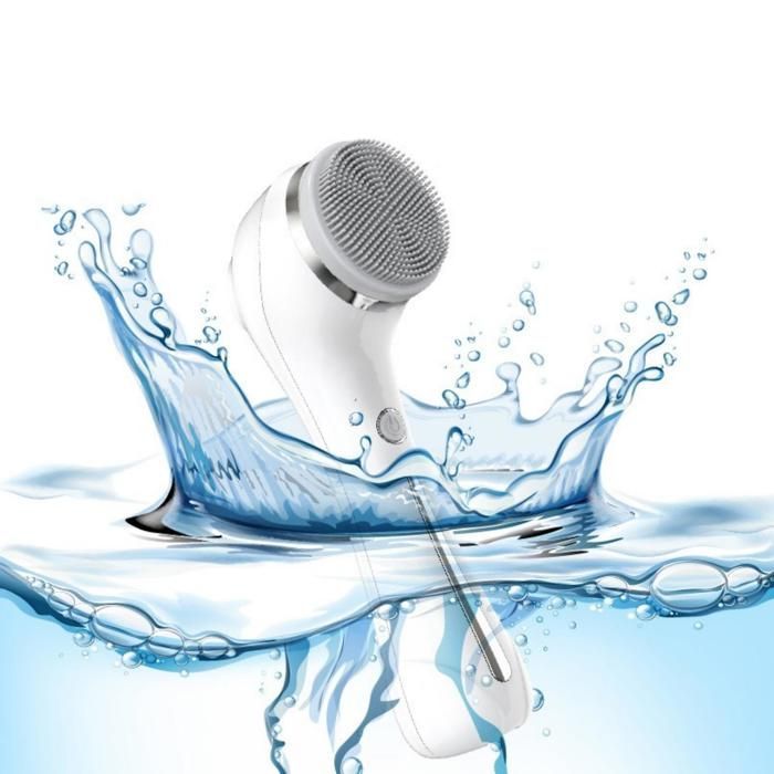 Brosse Nettoyante Visage Électrique 360° Rotation, Tête en Silicone, Importation Ionique Négative, EMS Appareil Beauté, Rechargeable