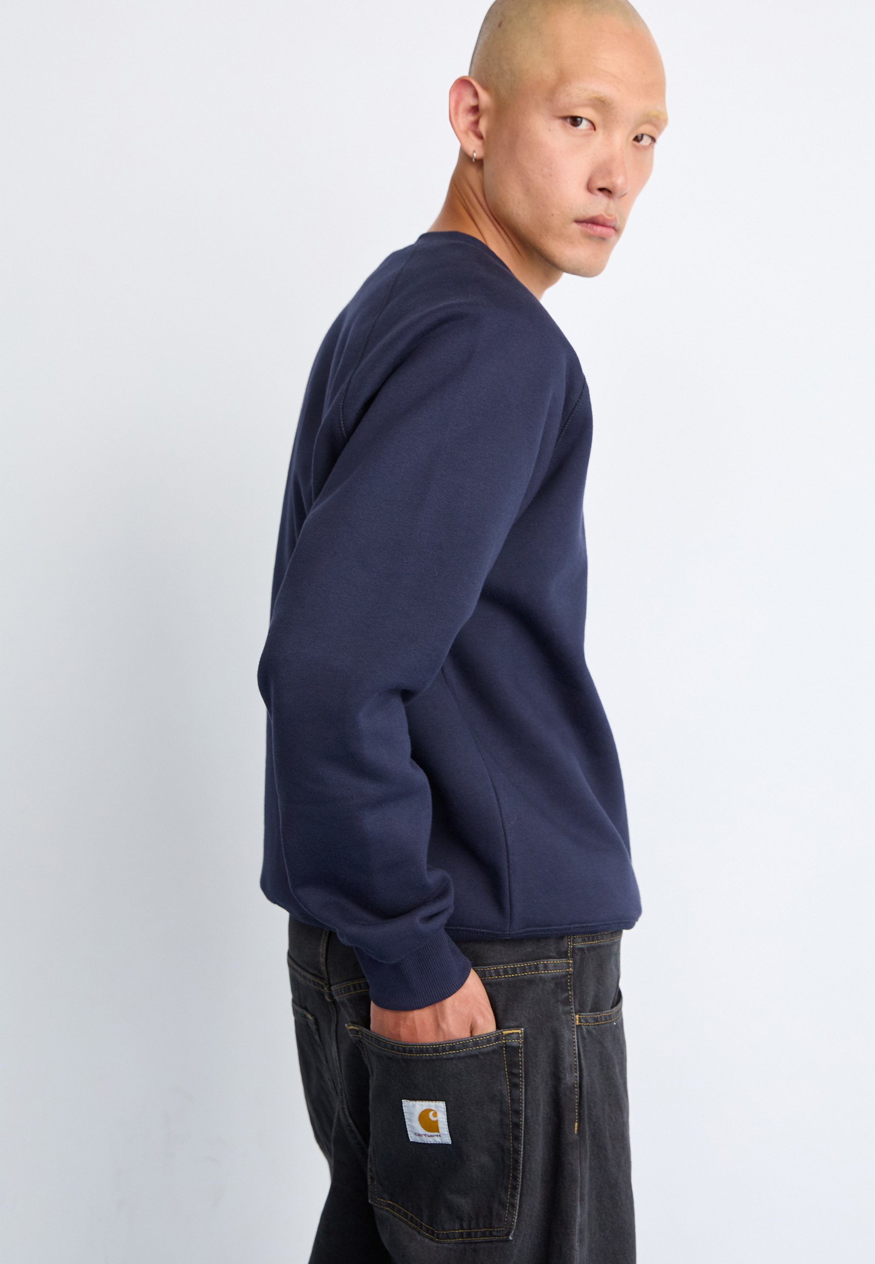 Carhartt WIP BRANDON PANT SMITH - Baggy Jeans - black stone washed