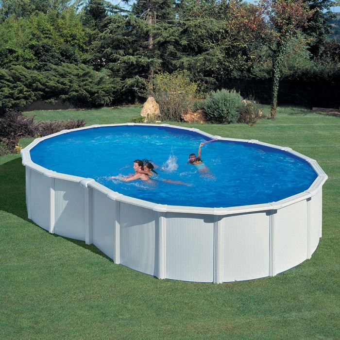 Piscina elevada de acero 'Huit 4870' L530*W340*H120 - GRE - Rectangular - Piscina elevada - Azul - Acero