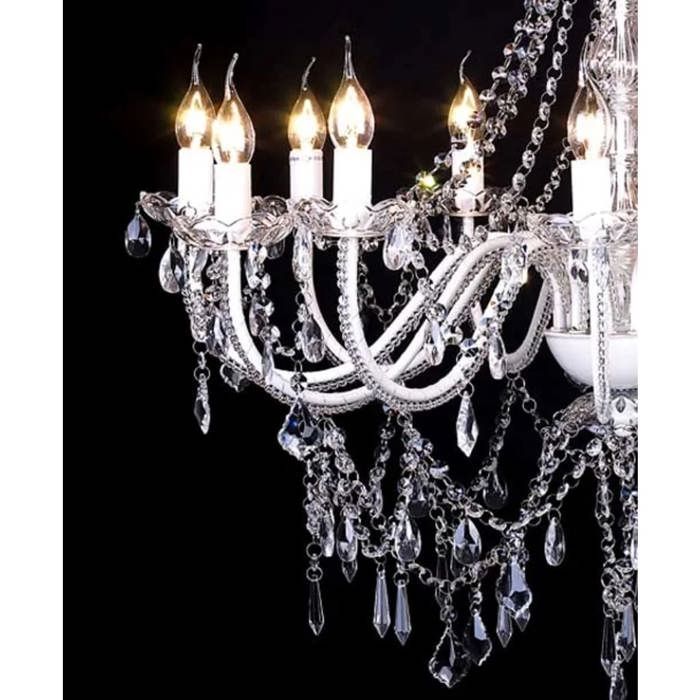 Lustre veneziano barroco vidaXL com 12 lâmpadas e 1600 cristais para sala de estar (código 60339)