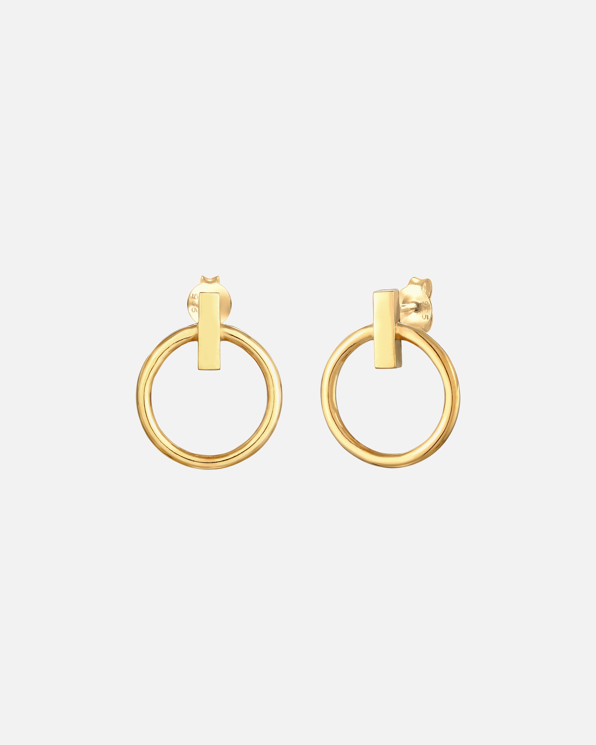 Elli Cercles Découpe Géo Basic Minimal Clous d'Oreille Femme - (925/1000) Argent