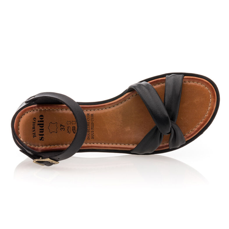 Schwarze Damensandalen / Zehenfreie Schuhe