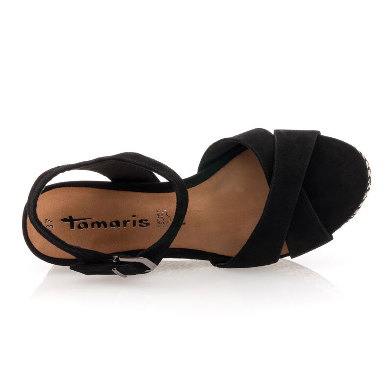Schwarze Damensandalen / Zehenfreie Schuhe