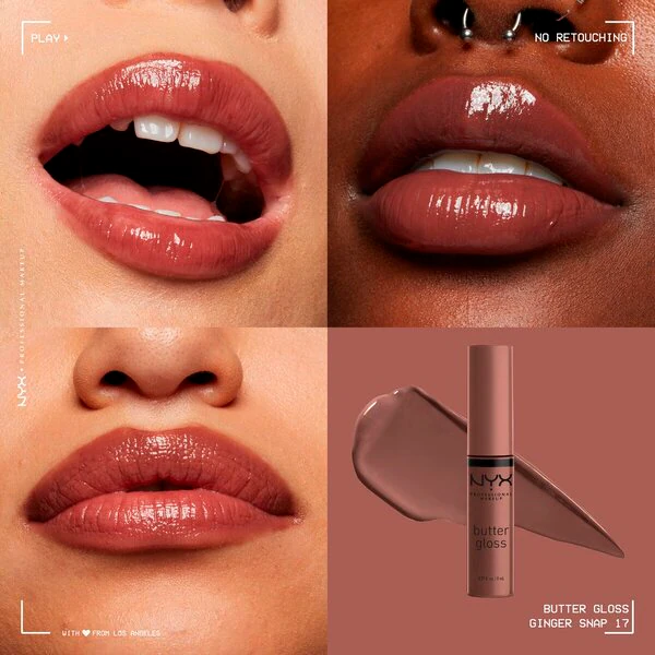 NYX Professional Makeup Butter Gloss lesk na rty odstín 17 Ginger Snap 8 ml