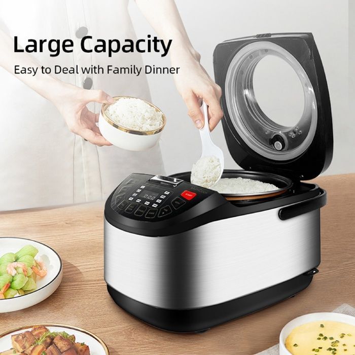 Multifunctional Rice Cooker - 900W - 5L - Aluminum Alloy Inner Pot - Button Controls - Suitable for 6-7 People