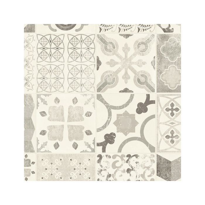 Linoleumvloer - Cementtegels - Zwart - Rol van 1m x 2m