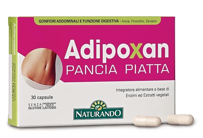 NATURANDO Adipoxan, suplemento alimentar para uma barriga lisa, 30 comprimidos