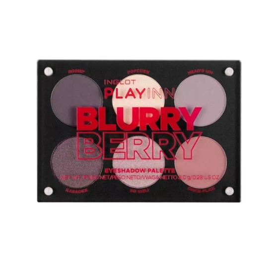 Inglot PlayInn paleta cieni Blurry Berry 8g