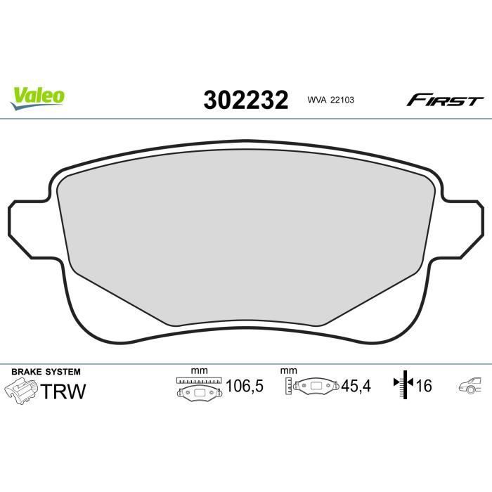 Pastillas de freno para Renault Scenic III 01.12> - VALEO - 302232
