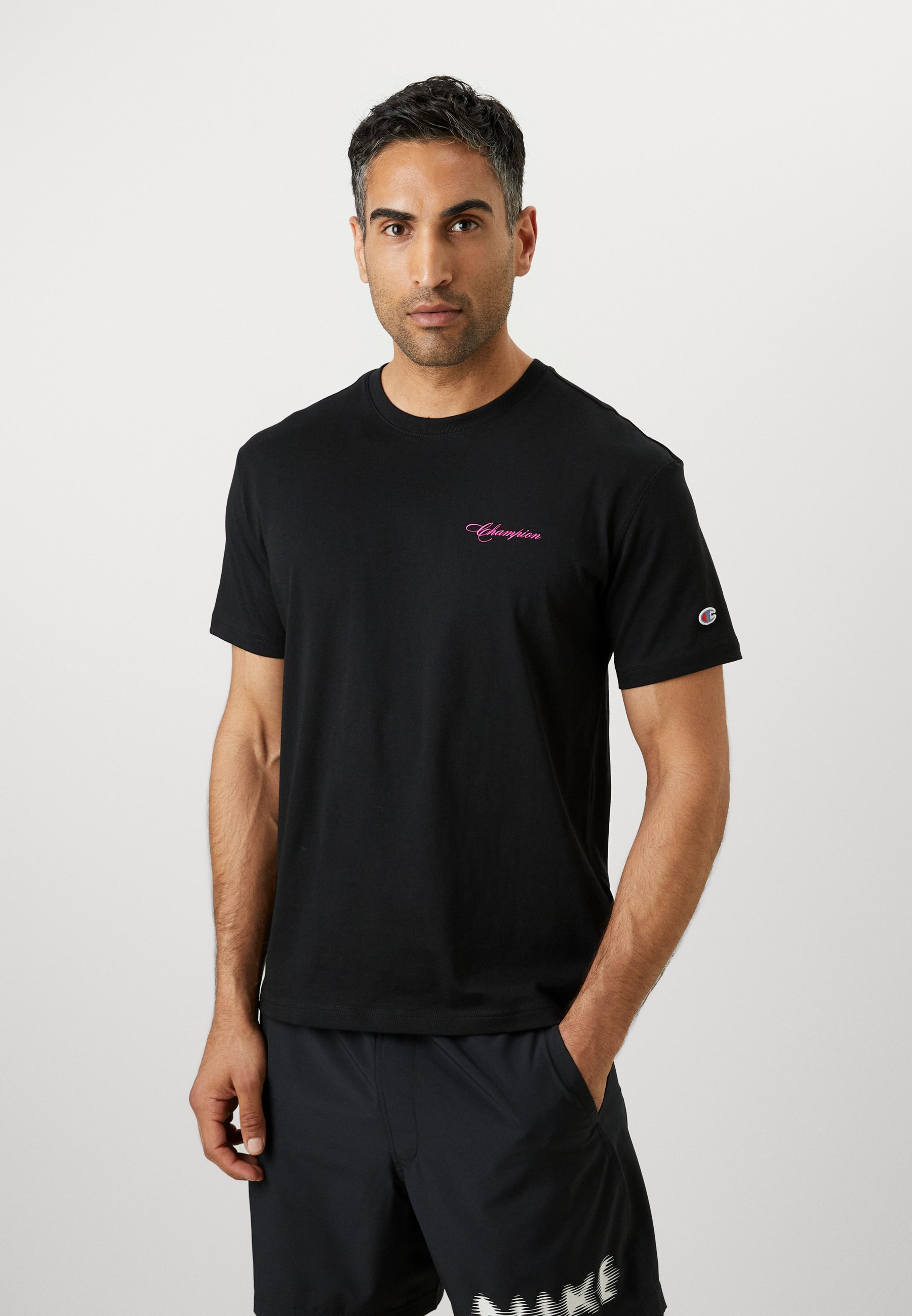 T-shirt Champion da uomo con stampa - nera