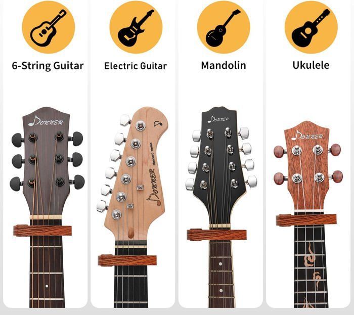 Cejilla de madera de nogal para guitarra - compatible con guitarras acústicas, eléctricas y ukeleles, incluye púas.