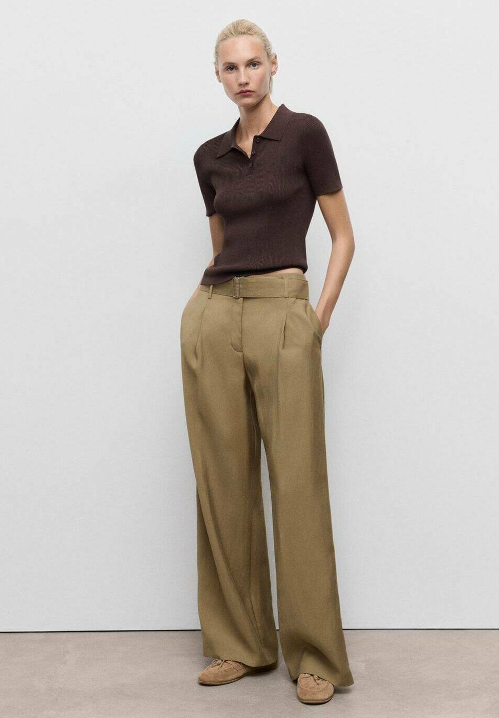 Mango Broek - olijfgroen