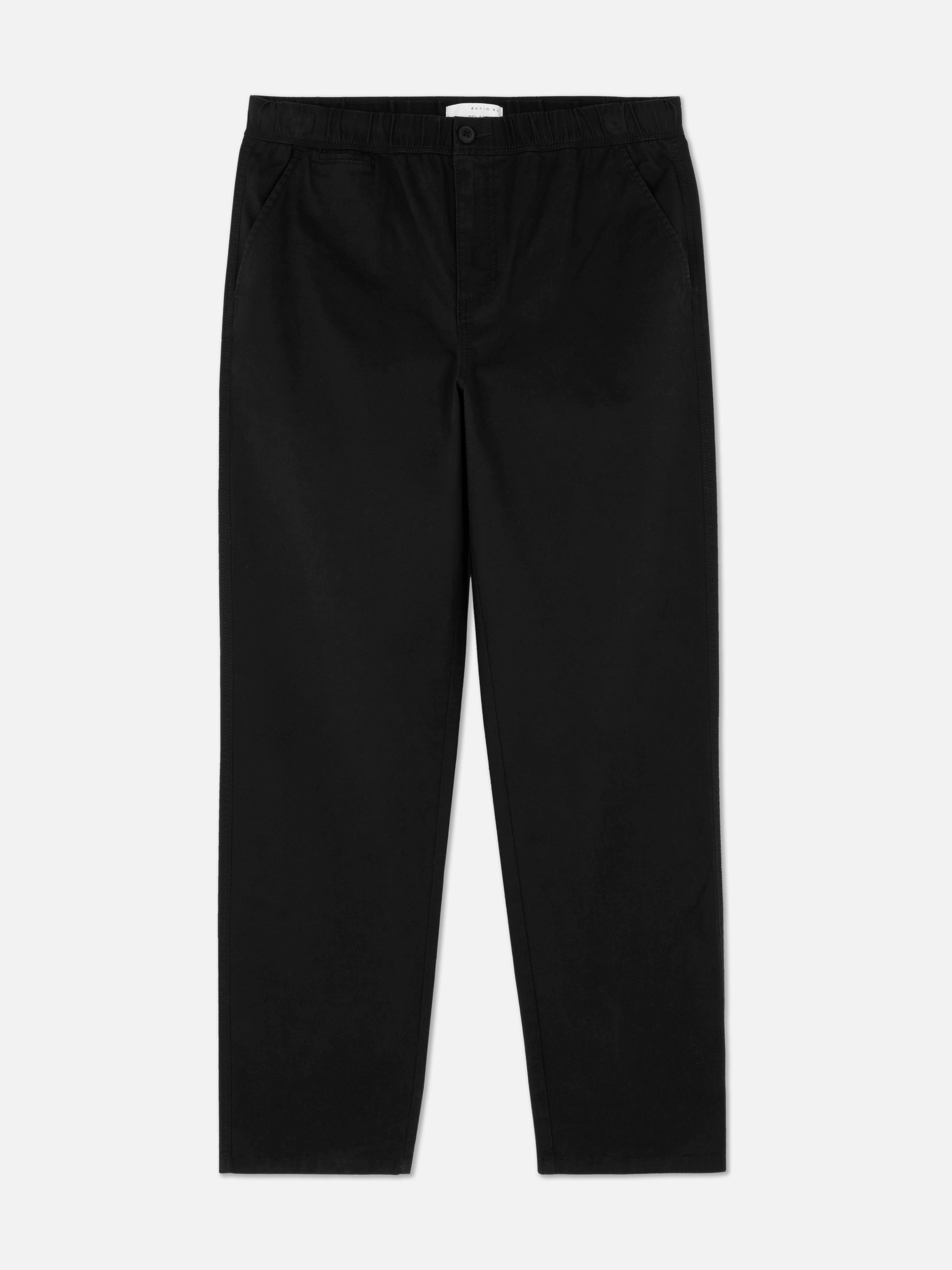 Pantaloni cu talie elastică. Acești pantaloni eleganți cu talie elastică sunt extrem de confortabili și se potrivesc perfect.