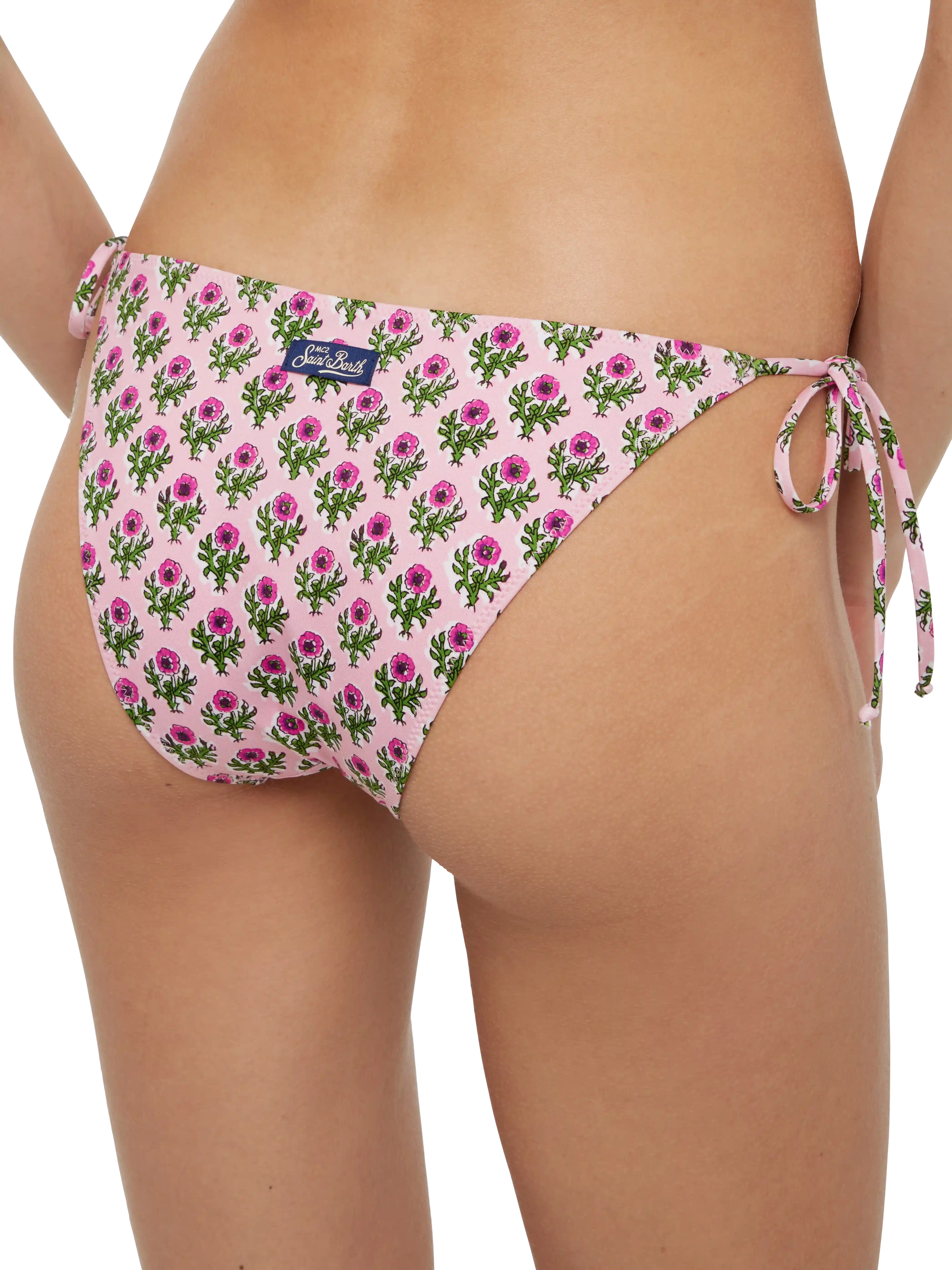 Leah Virgo driehoekige bikini met bloemenprint