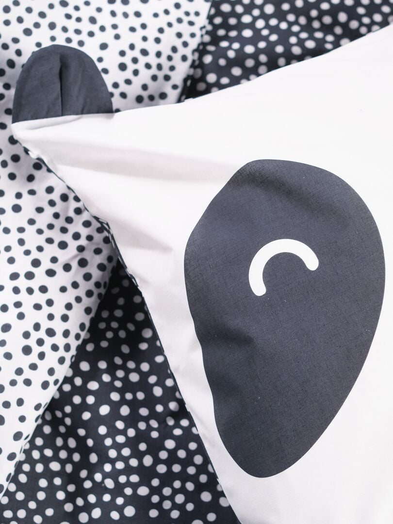 'Panda' beddenset - eenpersoons - zwart