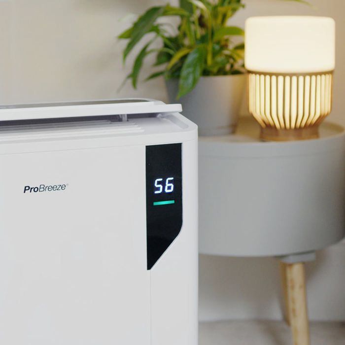 Deshumidificador Pro Breeze Air de 20 litros, con modo de secado de ropa, sensor e indicador de humedad.