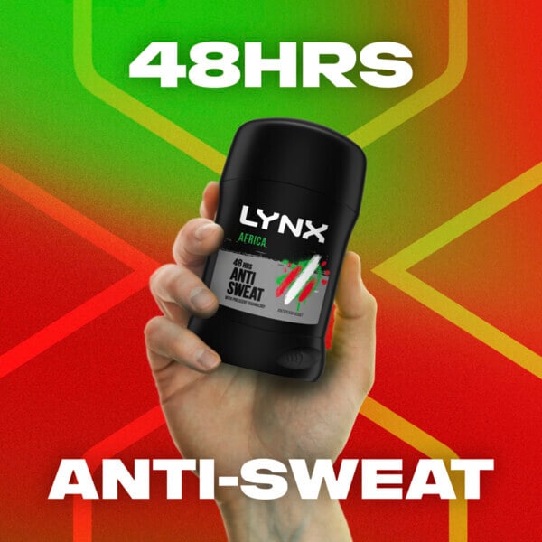 Desodorante antitranspirante en barra Lynx de 48 horas para África, 50 ml