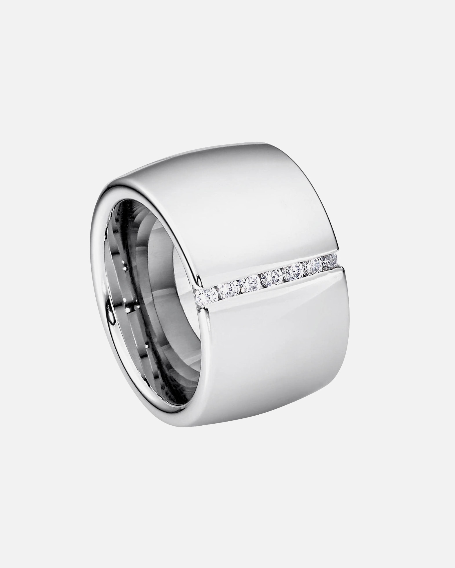 Heideman Bague Lines couleur argentée polie