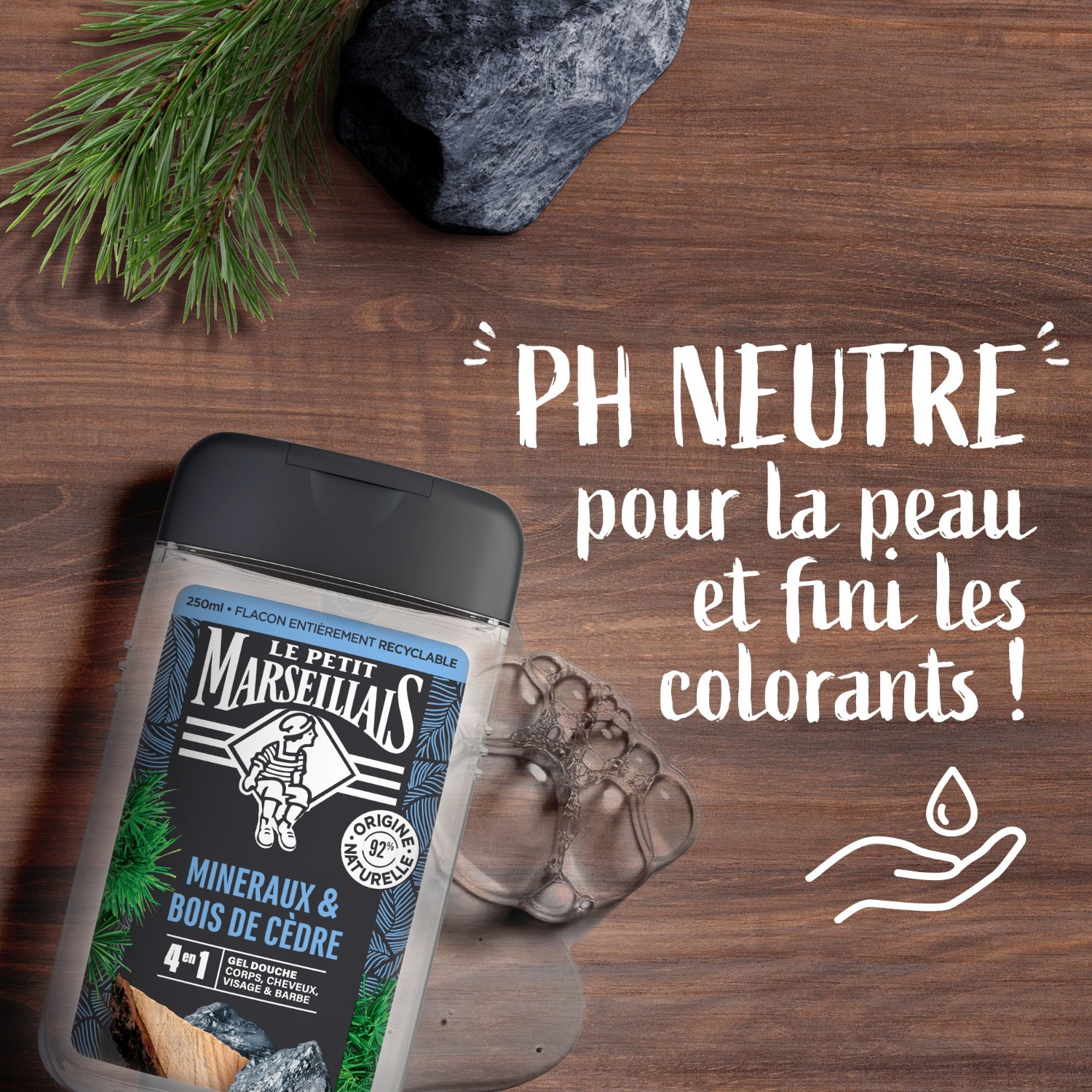 Le Petit Marseillais DOUCHE HOMME MINERAUX & BOIS DE CEDRE
