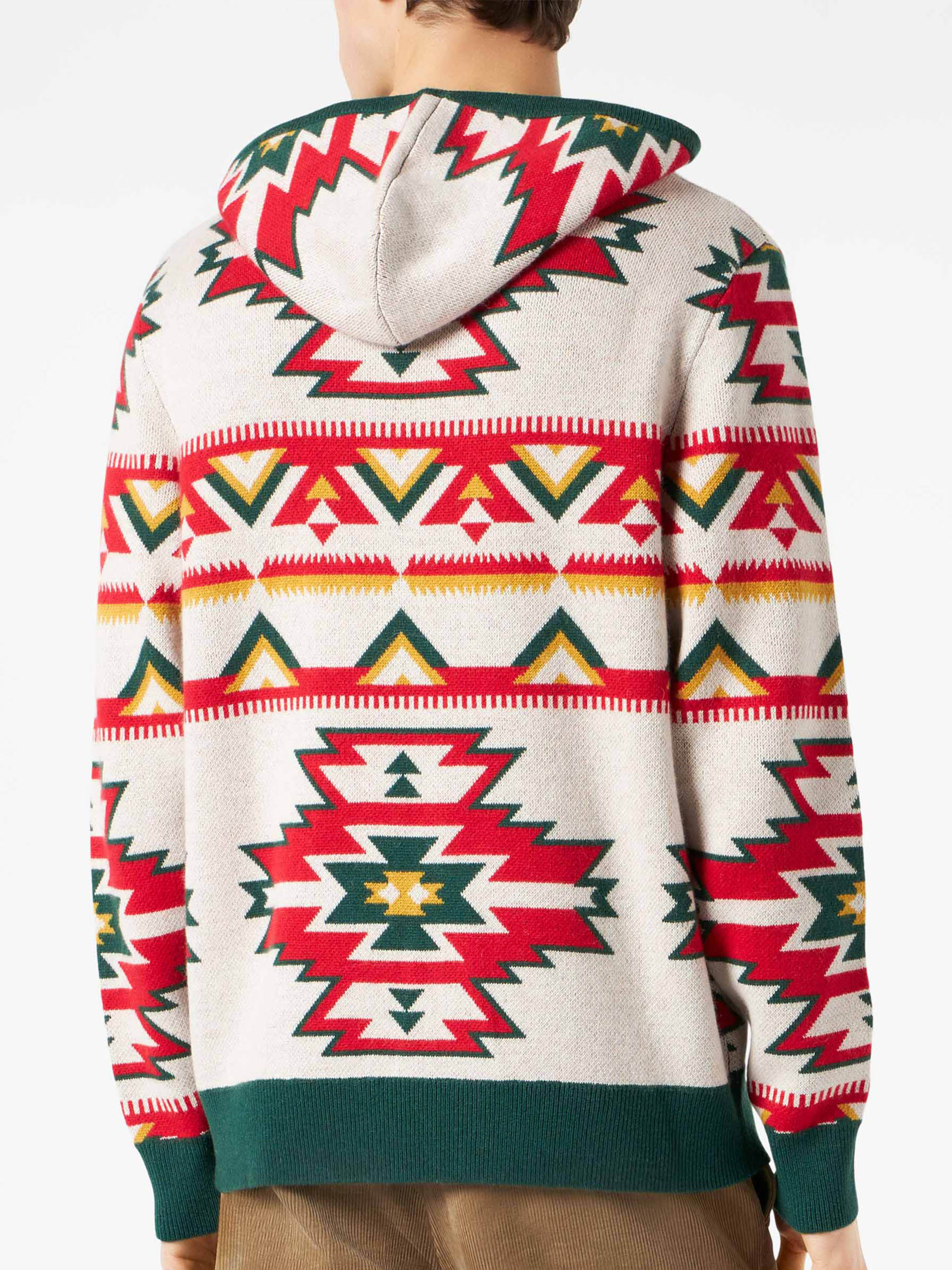 Pull à capuche pour homme à motifs ethniques
