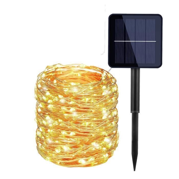 MTEVOTX Guirlande Lumineuse Exterieur , Guirlande solaire,IP65 Étanche, 22m 200 LED 8 Modes , pour Jardin, Terrasse, Noël