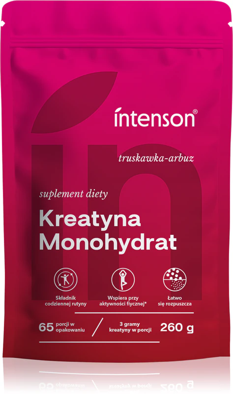 Suplemento alimentar de creatina monohidratada Intenson, creatina monohidratada sem açúcar.