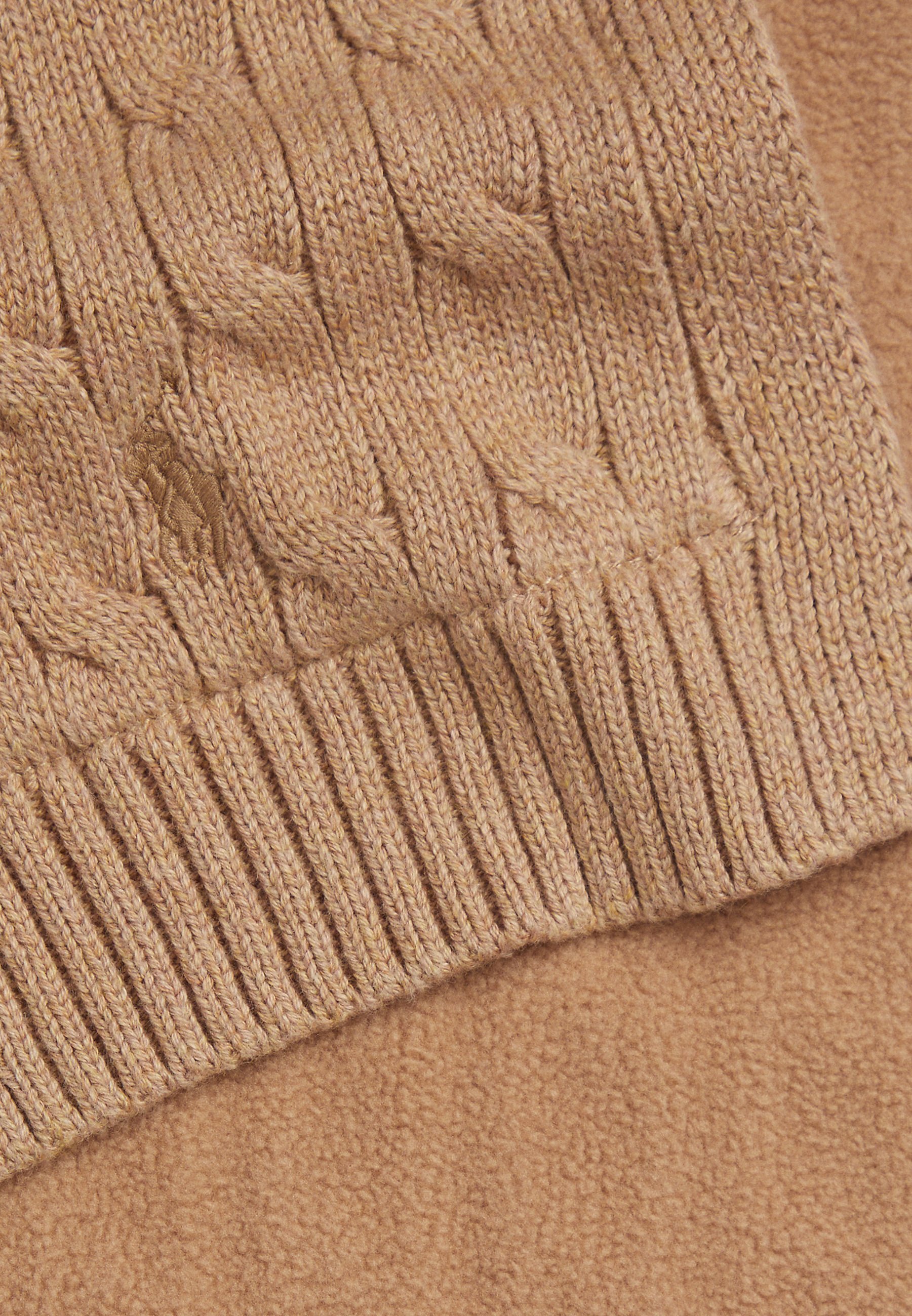 Écharpe unisexe en coton à torsades Polo Ralph Lauren - Couleur camel chiné