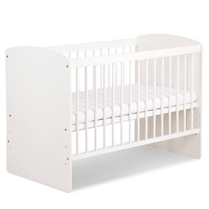 KAROLINA II Baby Cot with Bars 120x60 White