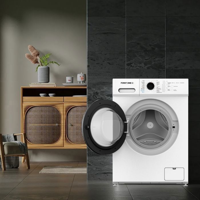 FIRST ONE FLL61000WH Front-Loading Washing Machine - 6 kg - 1000 rpm - 16 Programs - Eco - Intensive - Quick - Very Low Consumption
