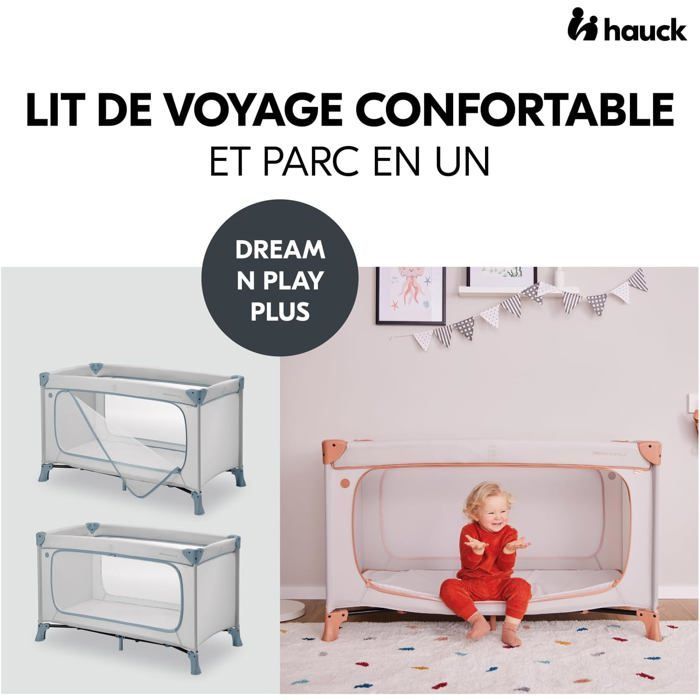 Cuna de viaje ZOKKO Dream N Play Plus - 125x65x76 cm - Plegable - Incluye bolsa de transporte - Apertura lateral