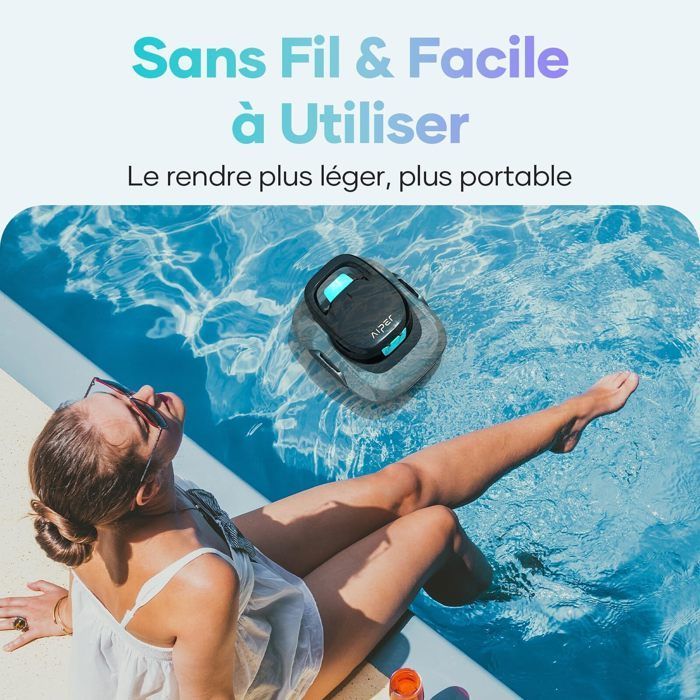 Limpiador robótico de piscinas AIPER Scuba SE - 90 minutos de autonomía - Inalámbrico - Drenaje rápido