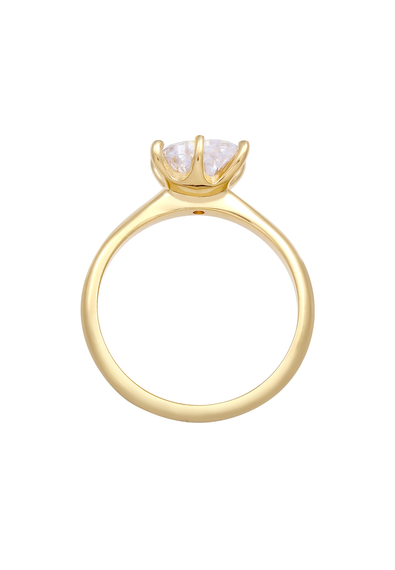 Elli Femmes Coeur Solitaire Fiançailles Amour avec Cristal de Zirconium en Argent Sterling 925