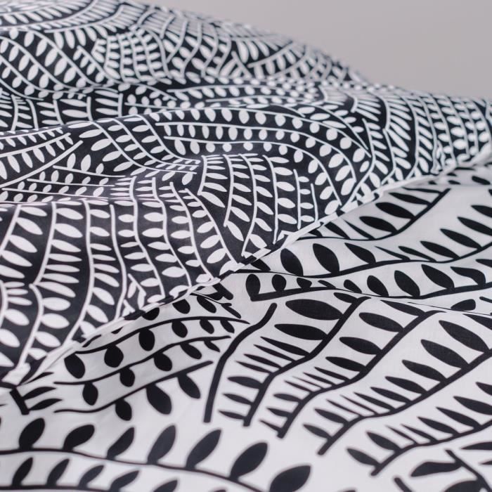 Juego de ropa de cama para cama doble - HOY - 260x240 cm - 100% algodón - Blanco y negro