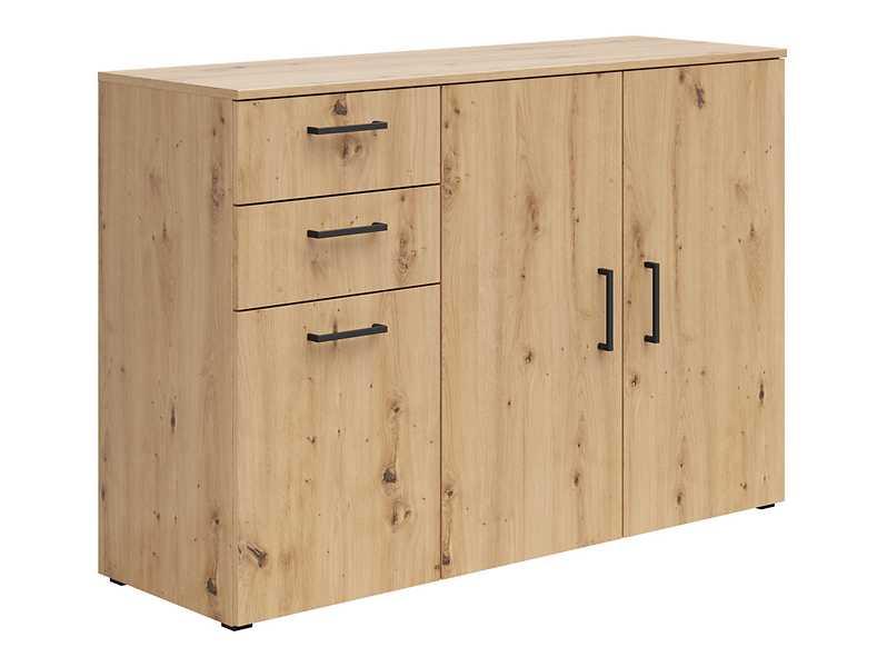 Komoda MultiDo 120 cm z 3 drzwiami i 2 szufladami dąb artisan