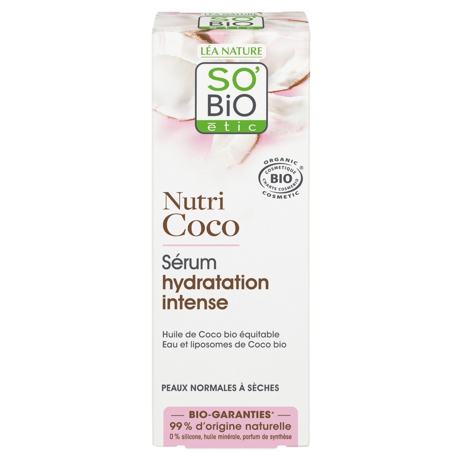 SO BiO étic Sérum hydratation¹ intense, peaux normales à sèches, Nutri Coco