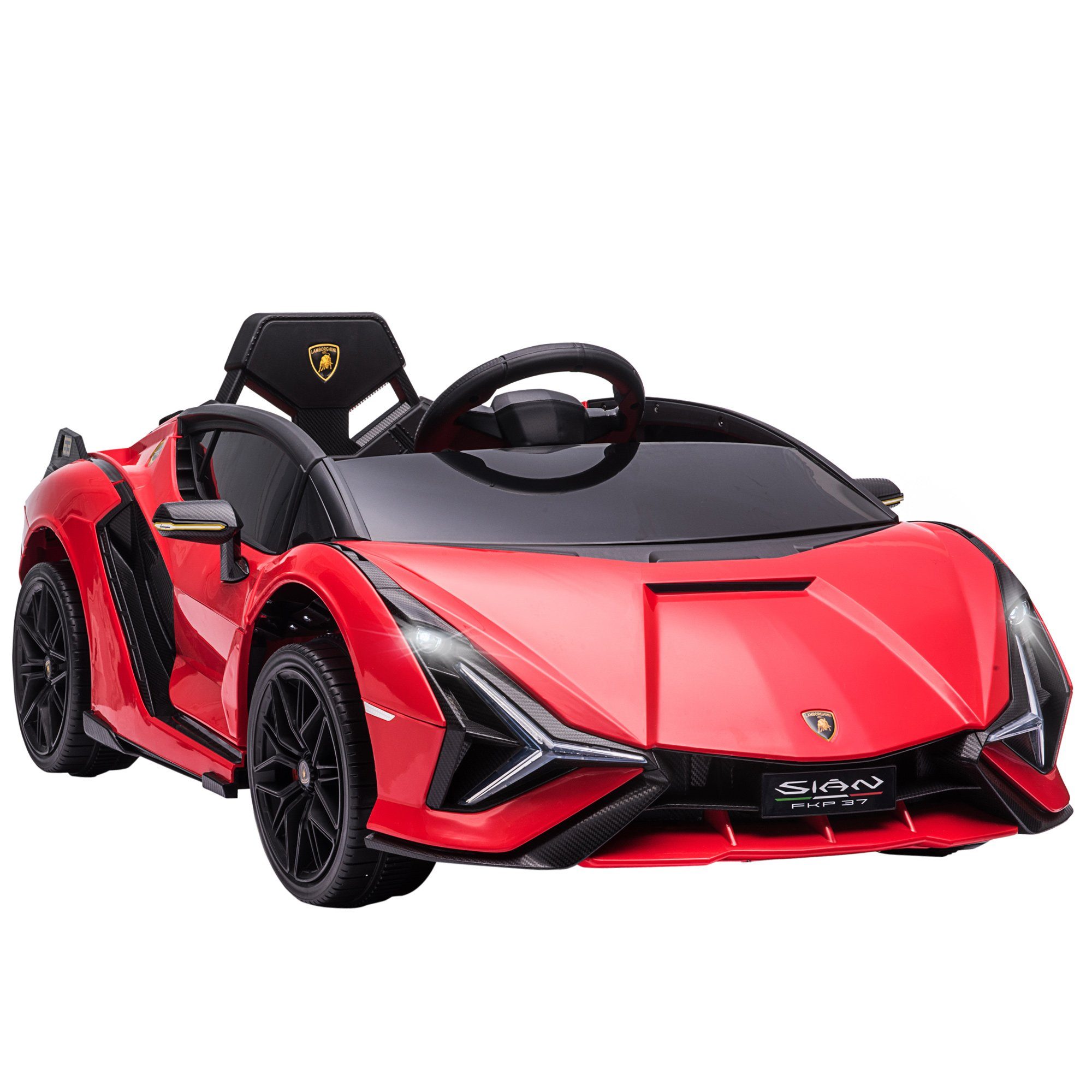 Elektrické dětské auto HOMCOM, dětské vozidlo, extra široké pneumatiky, hudba (MP3/USB), lehké PP, kov, nosnost 25 kg, (1 kus), 108D x 62Š x 40V cm