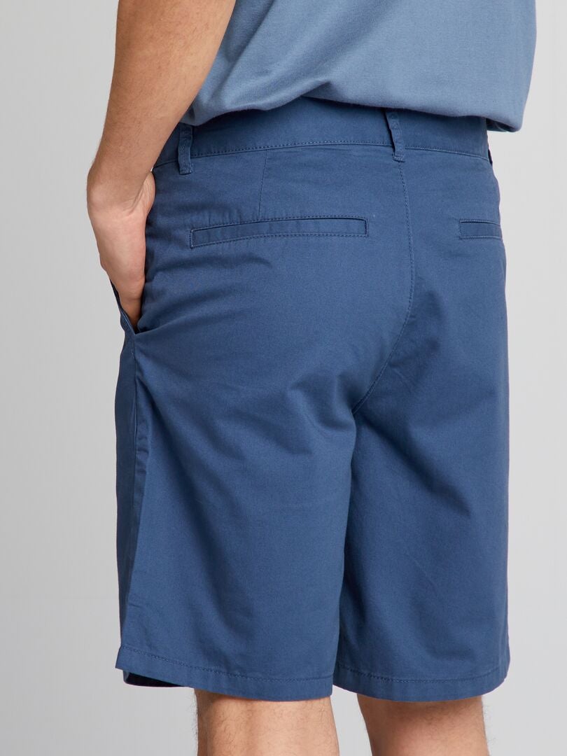 Twill chino bermudashorts - BLAUW