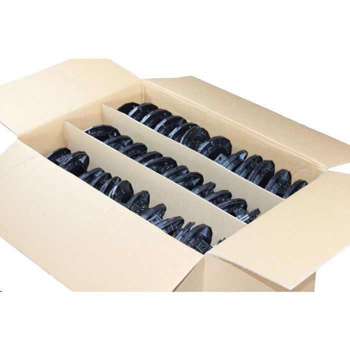 CARTON DE 80 PLOTS RÉGLABLES 66 À 145 MM POUR TERRASSE BOIS ET COMPOSITE - L: 50 cm - l: 50 cm - Noir