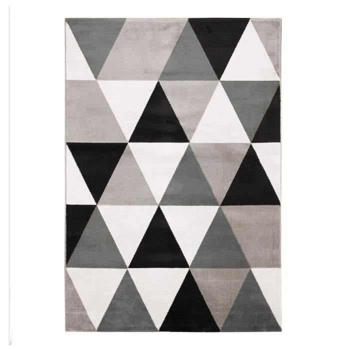 TAO SCANDI Tapis de salon - 150 x 220 cm - Polypropylène - Noir
