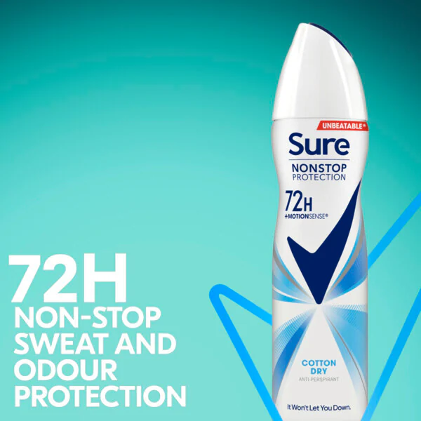 Deodorante antitraspirante Sure Aerosol Nonstop Cotton 150ml