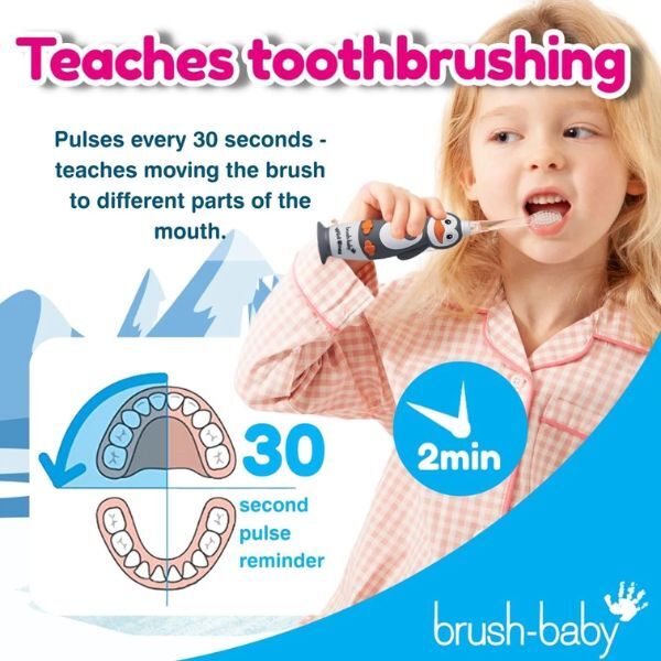 Spazzolino elettrico ricaricabile Brush Baby WildOnes™ Penguin per bambini