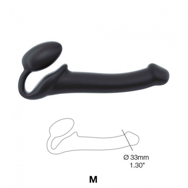 Strap-On-Me silikona elastīgs siksniņš, melns, M