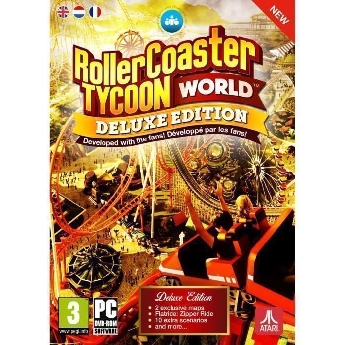 Jeu PC - Atari - Roller Coaster Tycoon World Deluxe Edition - Simulation - Version en boîte
